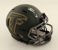 Bijan Robinson Signed Falcons Salute to Service Alternate Speed Mini Helmet (Beckett) at PristineAuction.com
