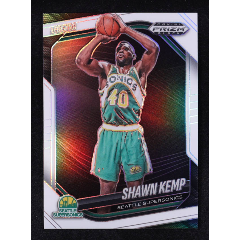Shawn Kemp 2024-25 Panini Prizm Black Prizms White LGD #299 #021/175 at PristineAuction.com