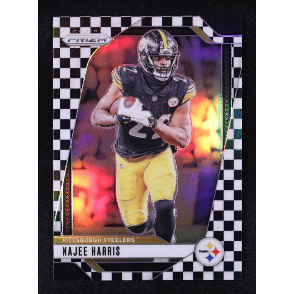 Najee Harris 2024 Panini Prizm Prizms Black and White Checker #241 at PristineAuction.com