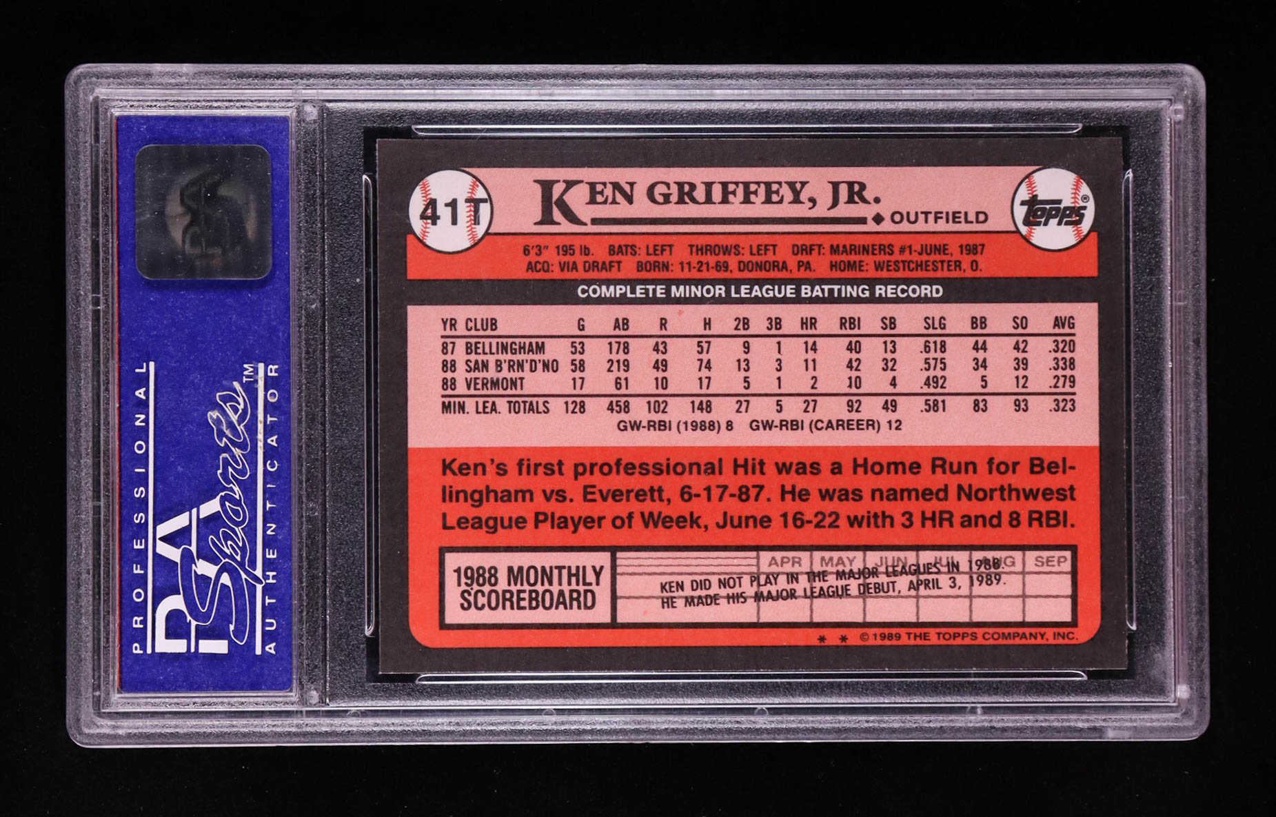 Ken Griffey Jr. 1989 Topps Traded #41T RC (PSA 9) at PristineAuction.com Ken Griffey Jr. 1989 Topps Traded #41T RC (PSA 9) at PristineAuction.com