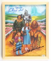 Mickey Carroll, Jerry Maren & Karl Slover Signed "The Wizard of Oz" Custom Framed Photo Inscribed "Lollipop Kid", "Follow The Yellowbrick Road" & "1st Trumpeter" (JSA) at PristineAuction.com