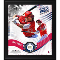 Mike Trout Angels LE Custom Framed Photo Display with Piece of Game-Used Baseball (MLB) at PristineAuction.com