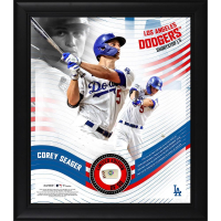 Corey Seager Dodgers LE Custom Framed Display with Piece of Game-Used Baseball at PristineAuction.com