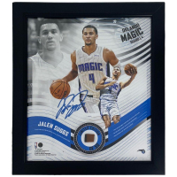 Jalen Suggs LE Magic Custom Framed Game-Used Basketball Piece Collage (Fanatics) at PristineAuction.com