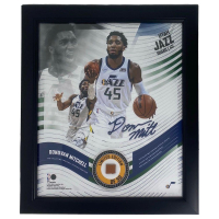 Donovan Mitchell LE Jazz Custom Framed Game-Used Basketball Piece Collage (Fanatics) at PristineAuction.com