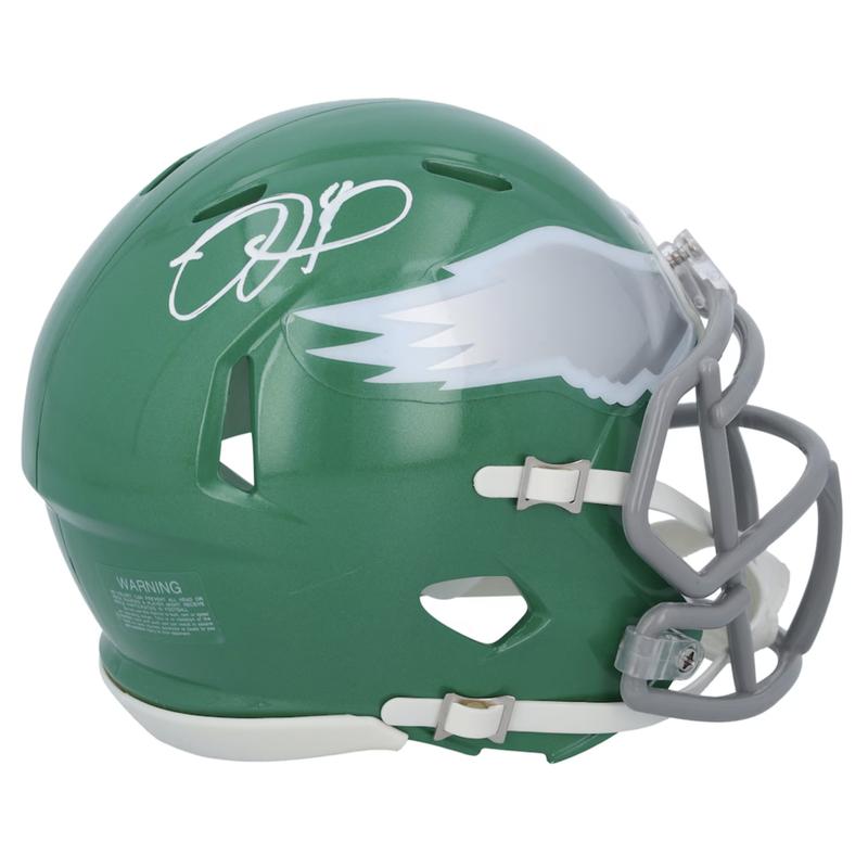Jalen Hurts Signed Eagles Throwback Alternate Speed Mini Helmet (Fanatics) at PristineAuction.com Jalen Hurts Signed Eagles Throwback Alternate Speed Mini Helmet (Fanatics) at PristineAuction.com