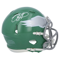 Jalen Hurts Signed Eagles Throwback Alternate Speed Mini Helmet (Fanatics) at PristineAuction.com