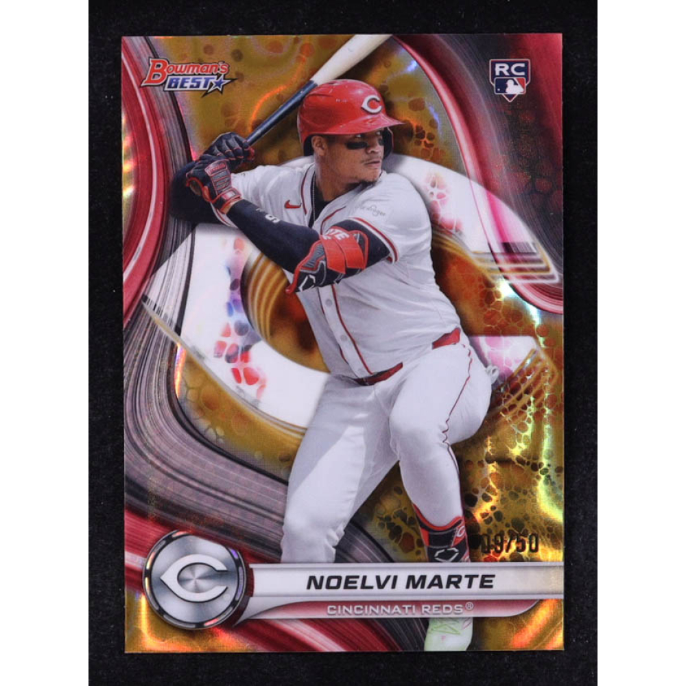 Noelvi Marte 2024 Bowman's Best Gold Lava Refractors #19 #09/50 RC at PristineAuction.com