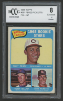 Tony Perez RC / Dave Ricketts RC / Kevin Collins RC SP 1965 Topps Rookie Stars #581 (BCCG 8) at PristineAuction.com