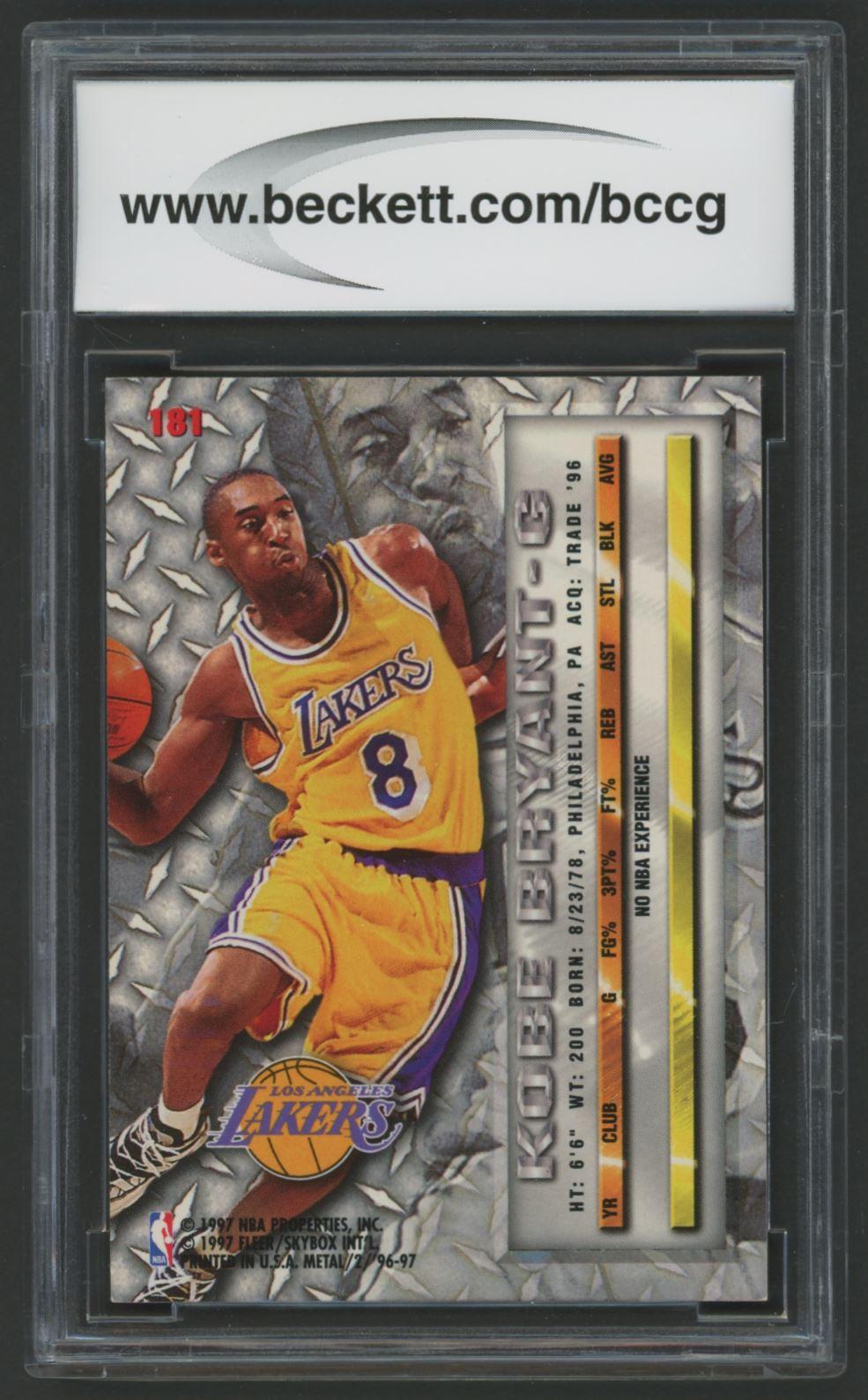 Kobe Bryant 1996-97 Metal #181 (BCCG 9) at PristineAuction.com Kobe Bryant 1996-97 Metal #181 (BCCG 9) at PristineAuction.com