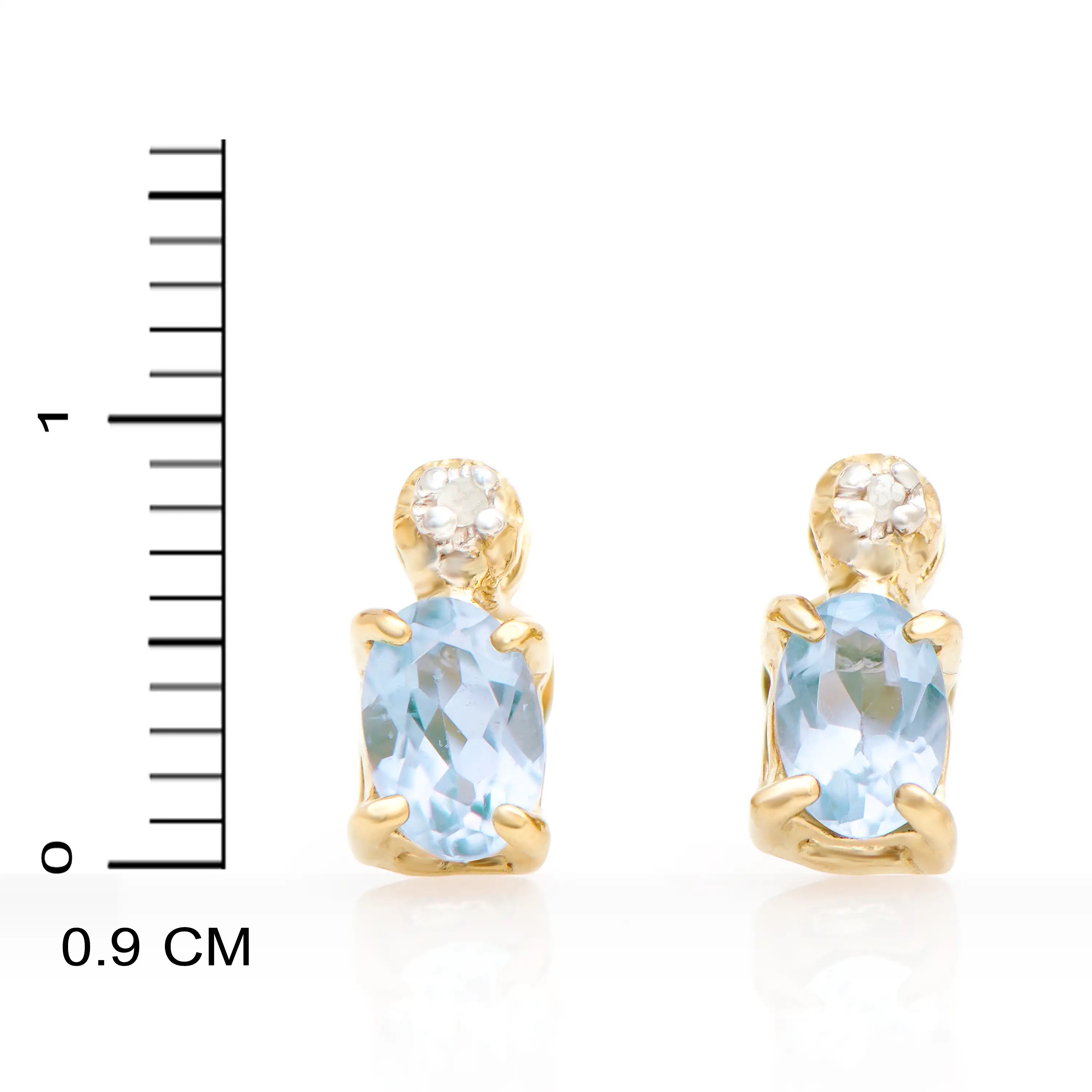 0.84 CTW Natural Acquamarine & Diamonds 18K Gold Plated Designer Earrings | Estimated Retail Value: $1,189 (AMG) at PristineAuction.com 0.84 CTW Natural Acquamarine & Diamonds 18K Gold Plated Designer Earrings | Estimated Retail Value: $1,189 (AMG) at PristineAuction.com