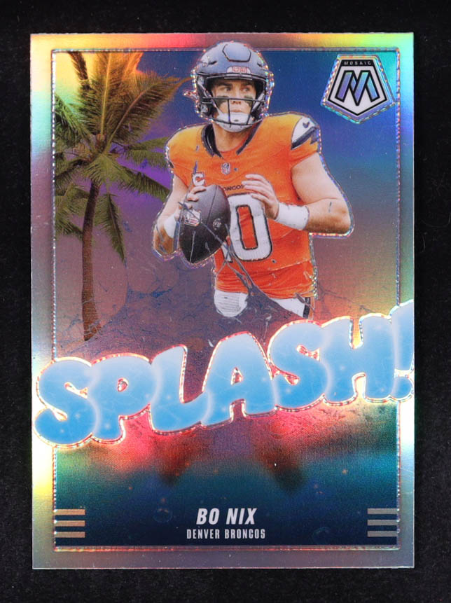 Bo Nix 2025 Panini Mosaic Splash Silver #1 at PristineAuction.com Bo Nix 2025 Panini Mosaic Splash Silver #1 at PristineAuction.com
