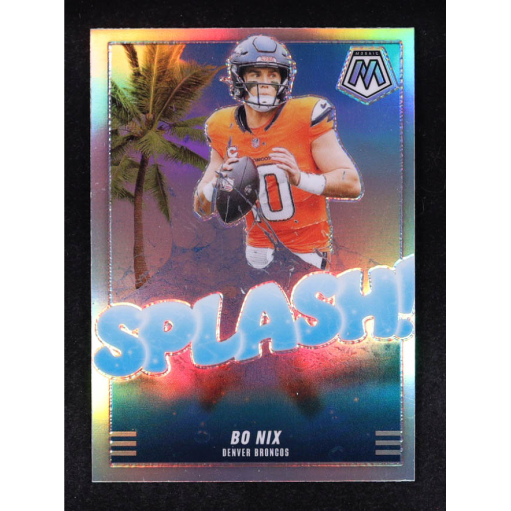 Bo Nix 2025 Panini Mosaic Splash Silver #1 at PristineAuction.com