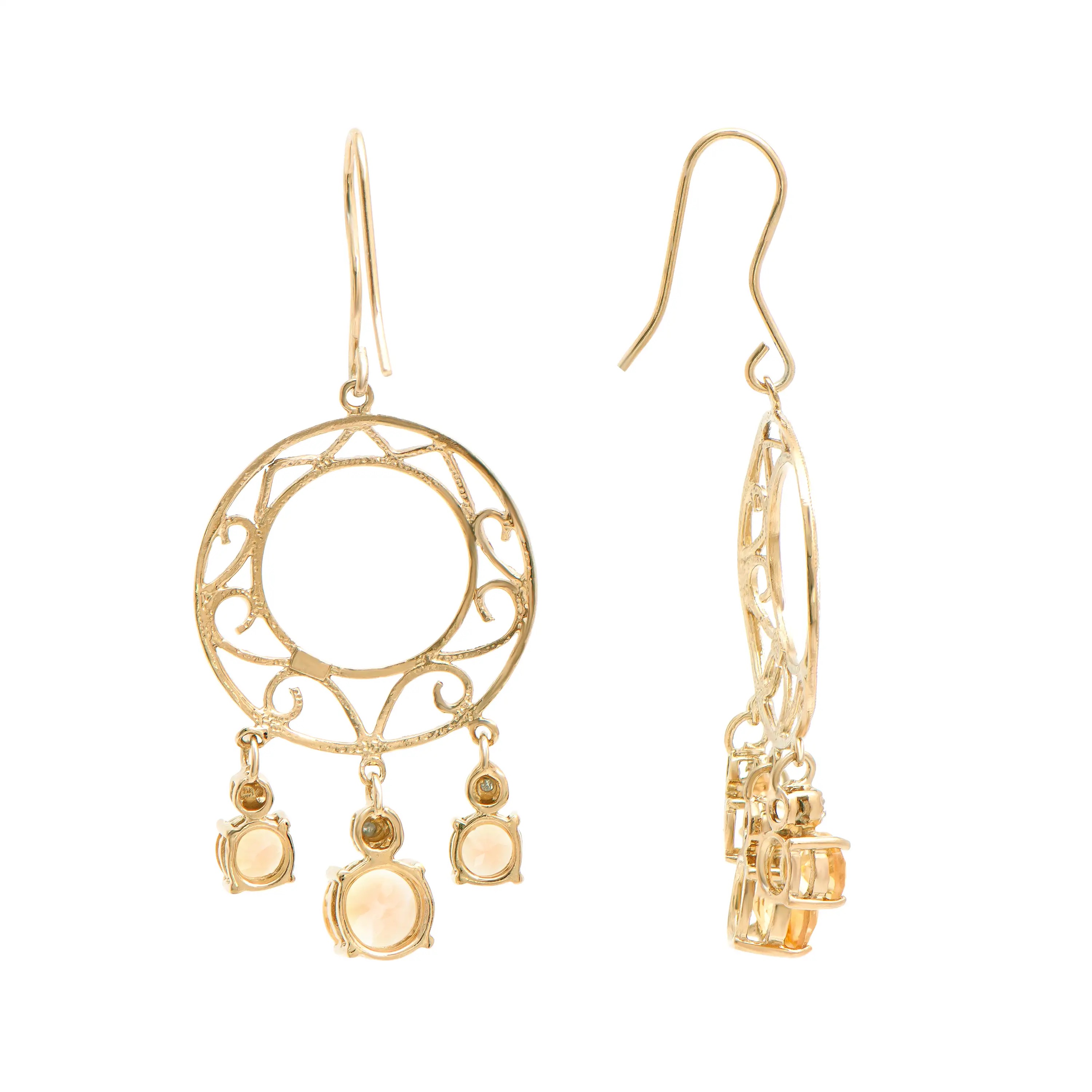 3.85 CTW Natural Citrine & Diamonds 18K Gold Plated Designer Earrings | Estimated Retail Value: $1,219 (AMG) at PristineAuction.com 3.85 CTW Natural Citrine & Diamonds 18K Gold Plated Designer Earrings | Estimated Retail Value: $1,219 (AMG) at PristineAuction.com