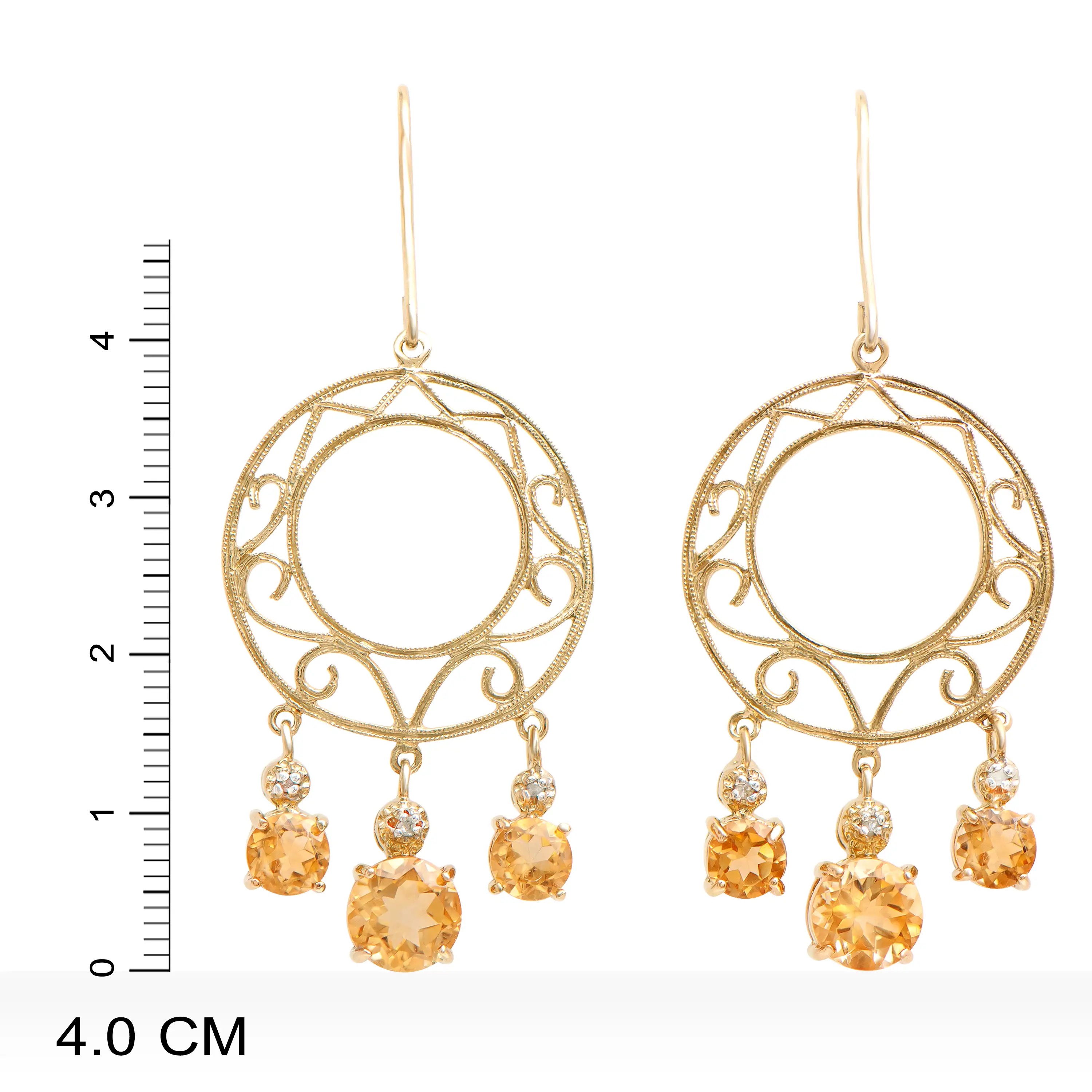 3.85 CTW Natural Citrine & Diamonds 18K Gold Plated Designer Earrings | Estimated Retail Value: $1,219 (AMG) at PristineAuction.com 3.85 CTW Natural Citrine & Diamonds 18K Gold Plated Designer Earrings | Estimated Retail Value: $1,219 (AMG) at PristineAuction.com