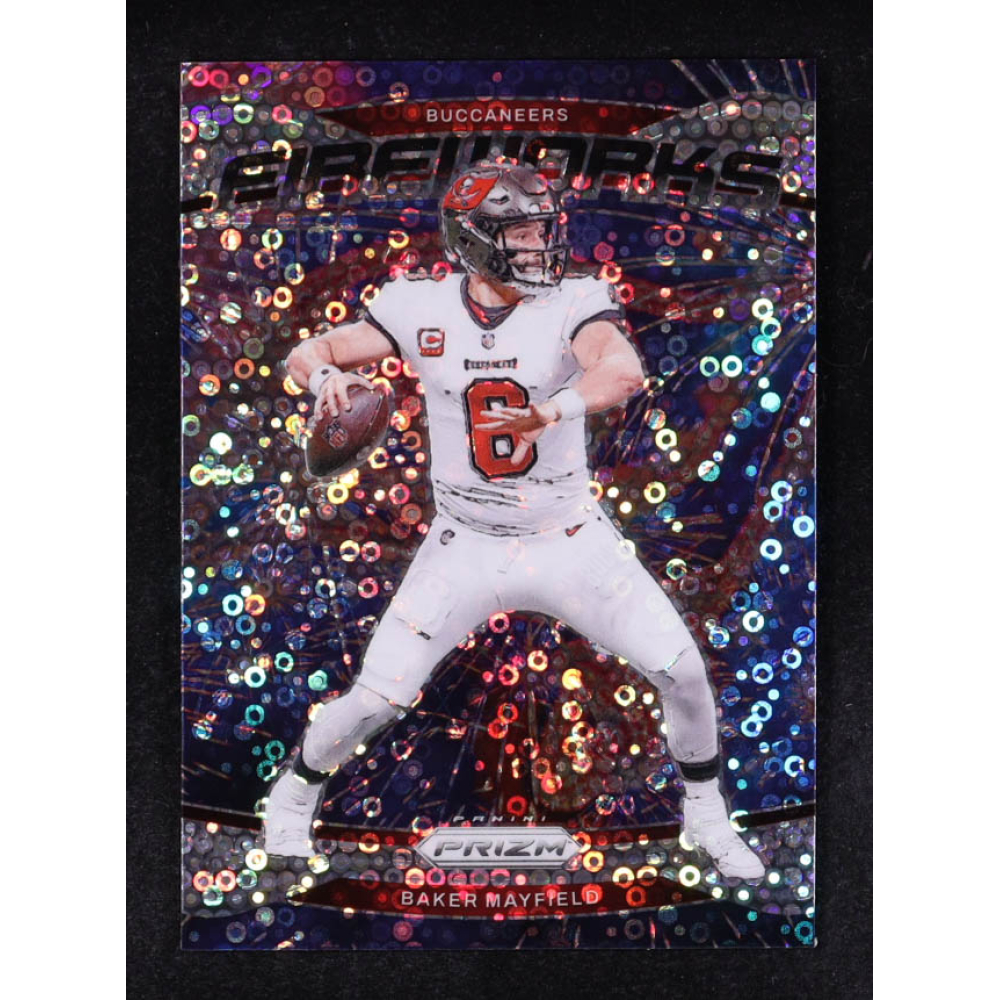 Baker Mayfield 2024 Panini Prizm Fireworks Prizms No Huddle #6 at PristineAuction.com