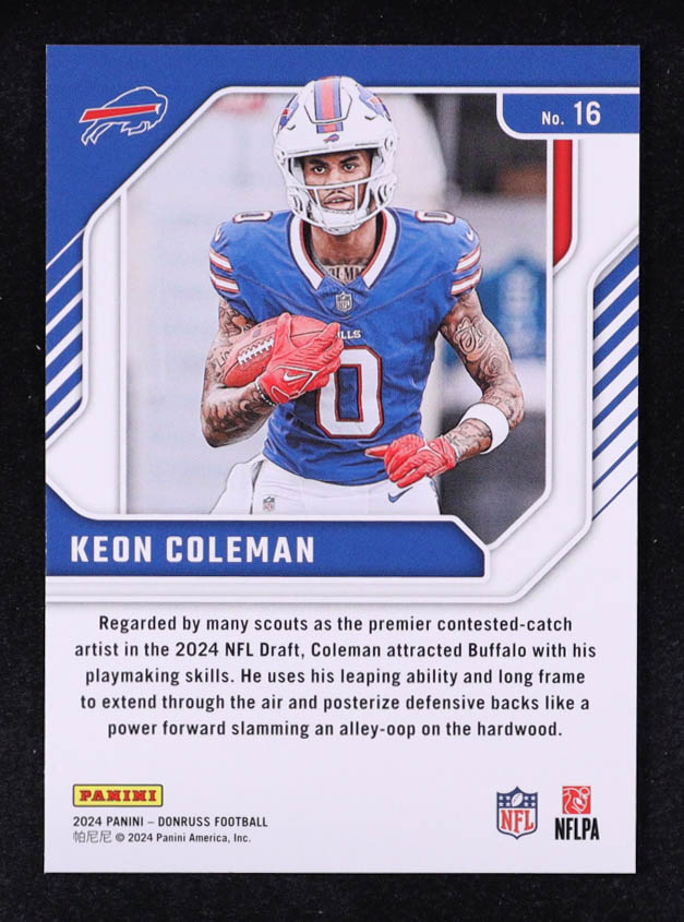 Keon Coleman 2024 Donruss The Elite Series Rookies #16 RC at PristineAuction.com Keon Coleman 2024 Donruss The Elite Series Rookies #16 RC at PristineAuction.com