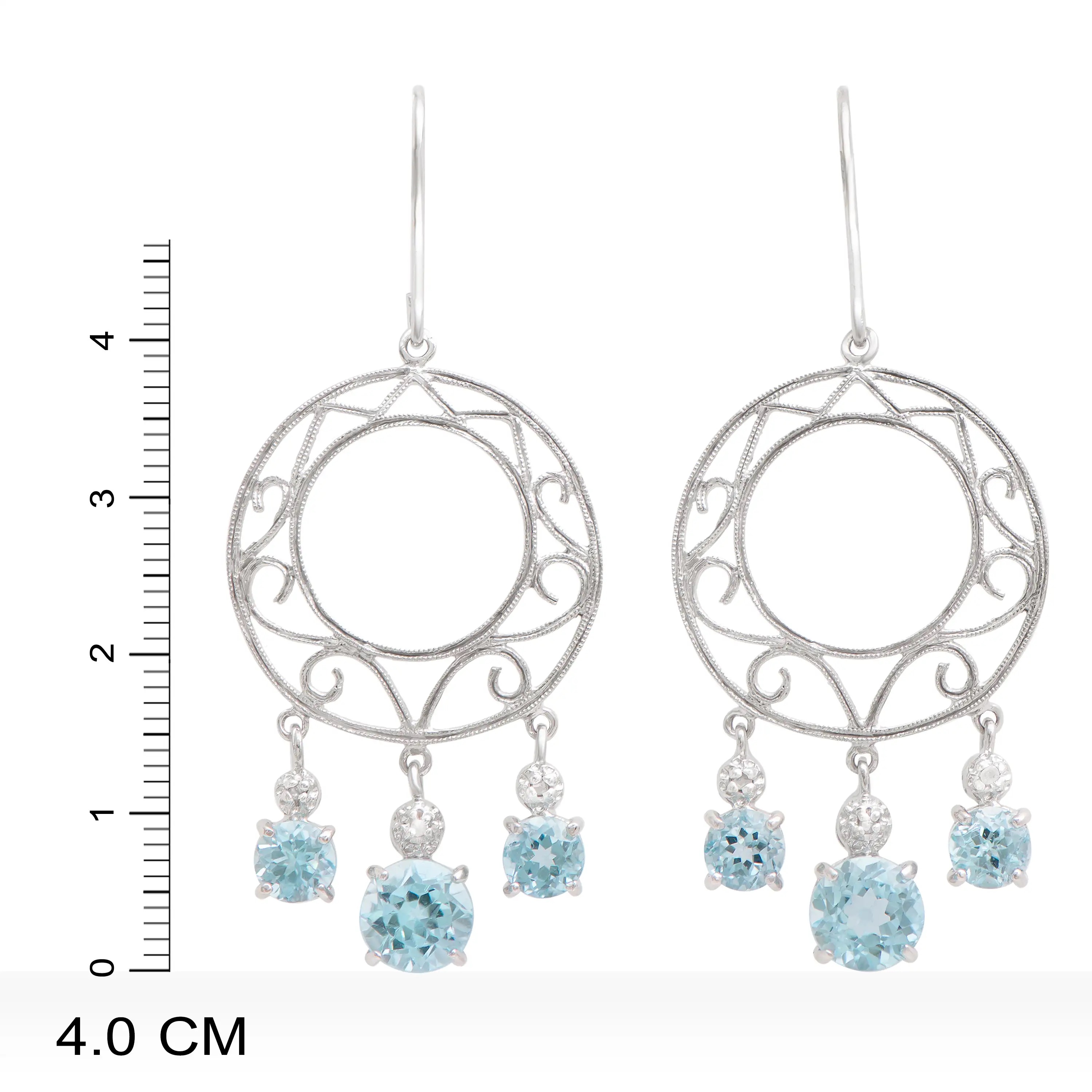 5.35 CTW Natural Blue Topaz & Diamonds Rhodium Plated Designer Earrings | Estimated Retail Value: $1,219 (AMG) at PristineAuction.com 5.35 CTW Natural Blue Topaz & Diamonds Rhodium Plated Designer Earrings | Estimated Retail Value: $1,219 (AMG) at PristineAuction.com