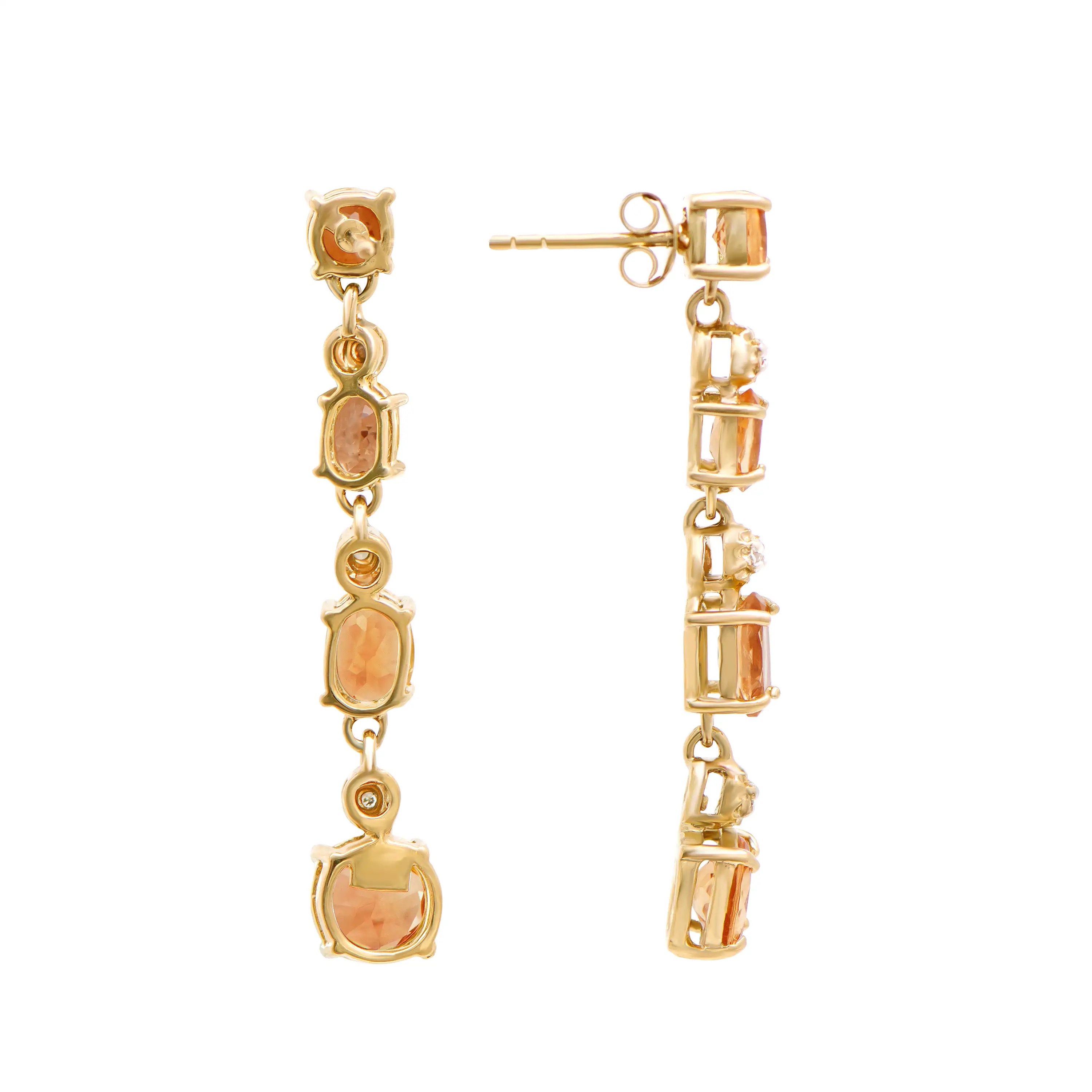 5.46 CTW Natural Citrine & Diamonds 18K Gold Plated Designer Earrings | Estimated Retail Value: $1,209 (AMG) at PristineAuction.com 5.46 CTW Natural Citrine & Diamonds 18K Gold Plated Designer Earrings | Estimated Retail Value: $1,209 (AMG) at PristineAuction.com