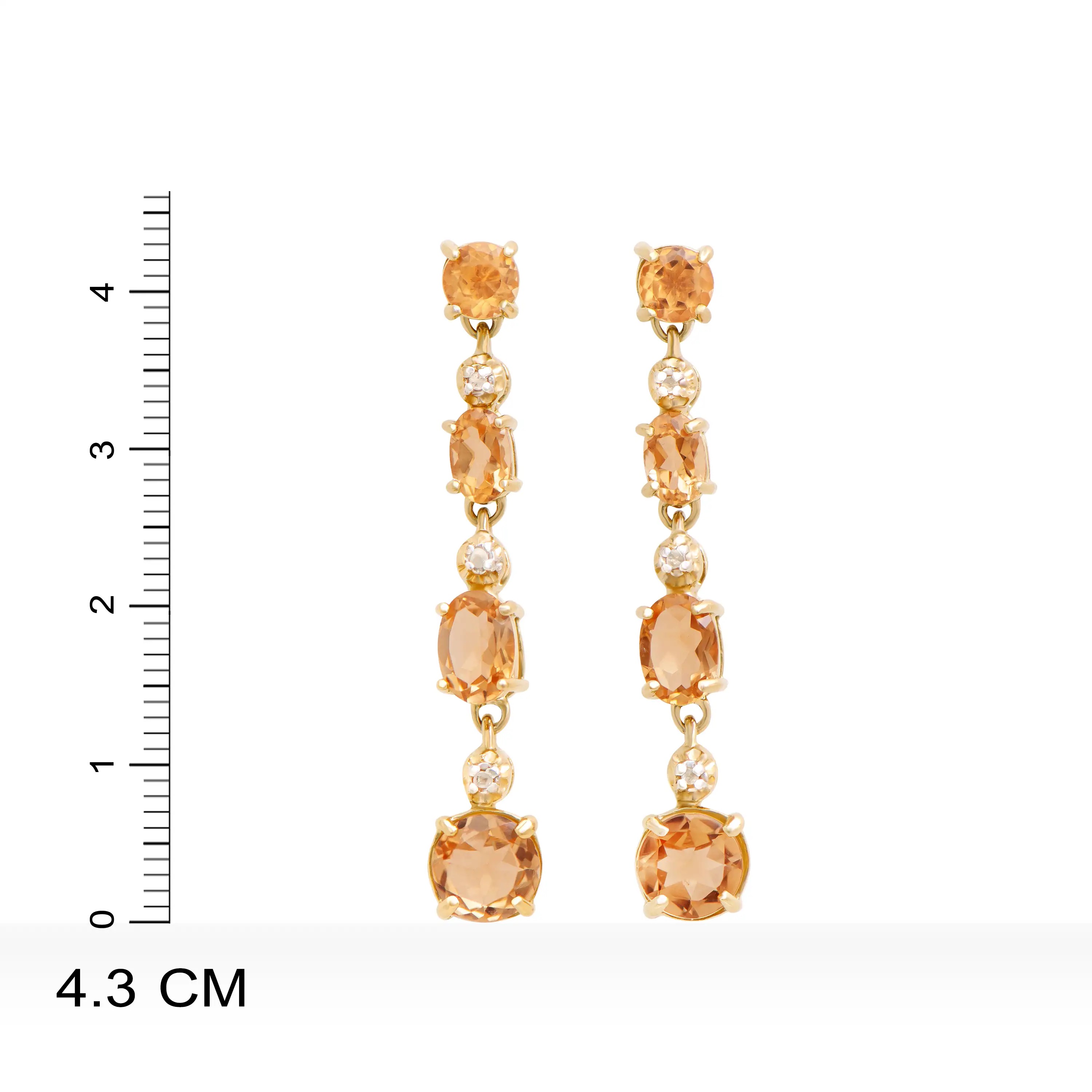5.46 CTW Natural Citrine & Diamonds 18K Gold Plated Designer Earrings | Estimated Retail Value: $1,209 (AMG) at PristineAuction.com 5.46 CTW Natural Citrine & Diamonds 18K Gold Plated Designer Earrings | Estimated Retail Value: $1,209 (AMG) at PristineAuction.com