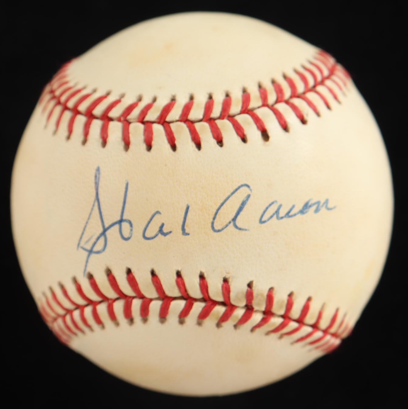 Hank Aaron Signed ONL Baseball with Display Case (PSA) at PristineAuction.com Hank Aaron Signed ONL Baseball with Display Case (PSA) at PristineAuction.com