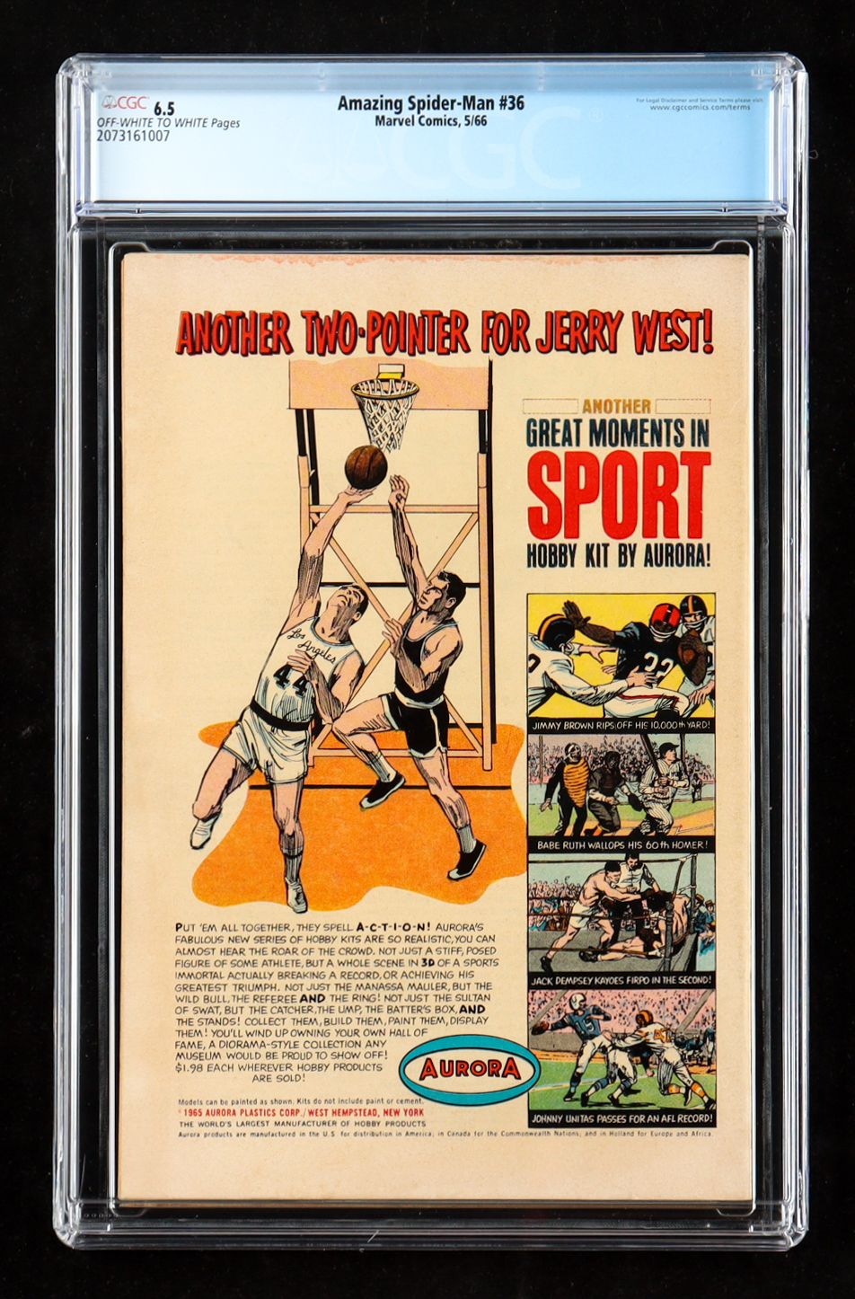 1966 "The Amazing Spider-Man" #36 Marvel Comic Book (CGC 6.5) at PristineAuction.com 1966 "The Amazing Spider-Man" #36 Marvel Comic Book (CGC 6.5) at PristineAuction.com