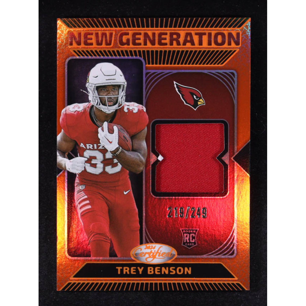 Trey Benson 2024 Certified New Generation Jerseys Mirror Orange #19 #219/249 RC at PristineAuction.com