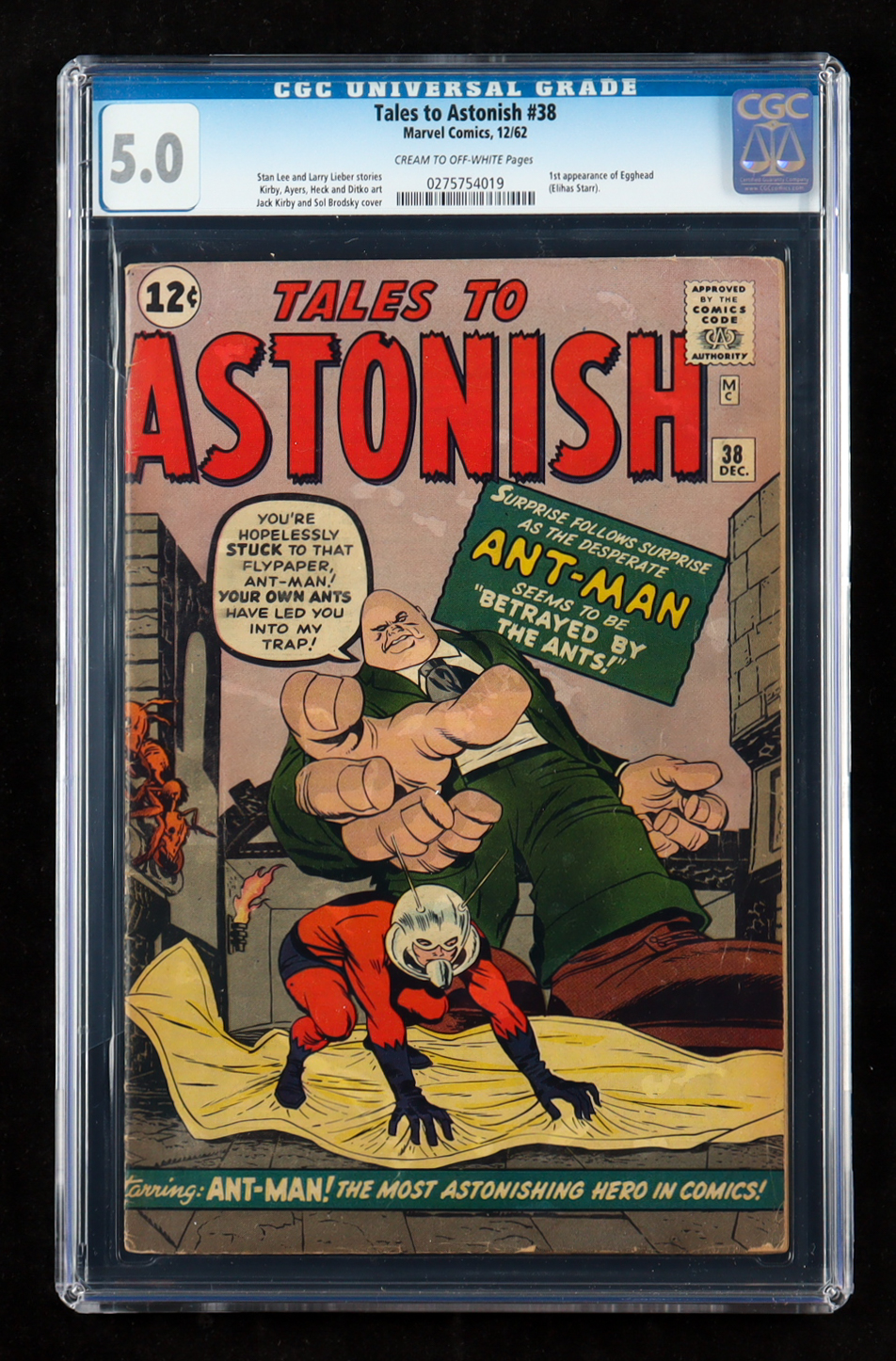 1962 "Tales To Astonish" #38 Marvel Comic Book (CGC 5.0) at PristineAuction.com 1962 "Tales To Astonish" #38 Marvel Comic Book (CGC 5.0) at PristineAuction.com