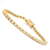 0.21 CTW Natural Diamonds 18K Gold Plated Designer Bracelet Size 7.1" | Estimated Retail Value: $2,099 (AMG) at PristineAuction.com