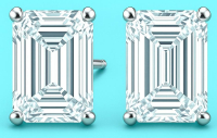 4.03 Carats Lab Grown Diamond Stud Earrings  D, VS1-VS2 | Emerald Cut | $7,400 Estimated Retail Value (UGL & IGI Certs) | Brand New at PristineAuction.com