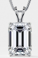 14kt Gold 5.09 Carats Lab Grown Diamond Pendant F, VS1 | Emerald Cut | $10,000 Estimated Retail Value (UGL & IGI Certs) | Brand New at PristineAuction.com