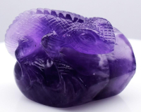 88.96 Carats Natural Amethyst Iguana Carving at PristineAuction.com