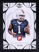 Cam Ward 2024 Leaf Trinity x Pristine Auction Green Foil #18 #50/50 RC at PristineAuction.com