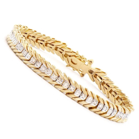 0.31 CTW Natural Diamonds 18K Gold Plated Designer Bracelet Size 8" | Estimated Retail Value: $2,149 (AMG) at PristineAuction.com