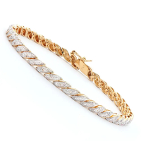 0.22 CTW Natural Diamonds 18K Gold Plated Designer Bracelet Size 8" | Estimated Retail Value: $2,129 (AMG) at PristineAuction.com