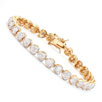 0.32 CTW Natural Diamonds 18K Gold Plated Designer Bracelet Size 7.6" | Estimated Retail Value: $2,149 (AMG) at PristineAuction.com