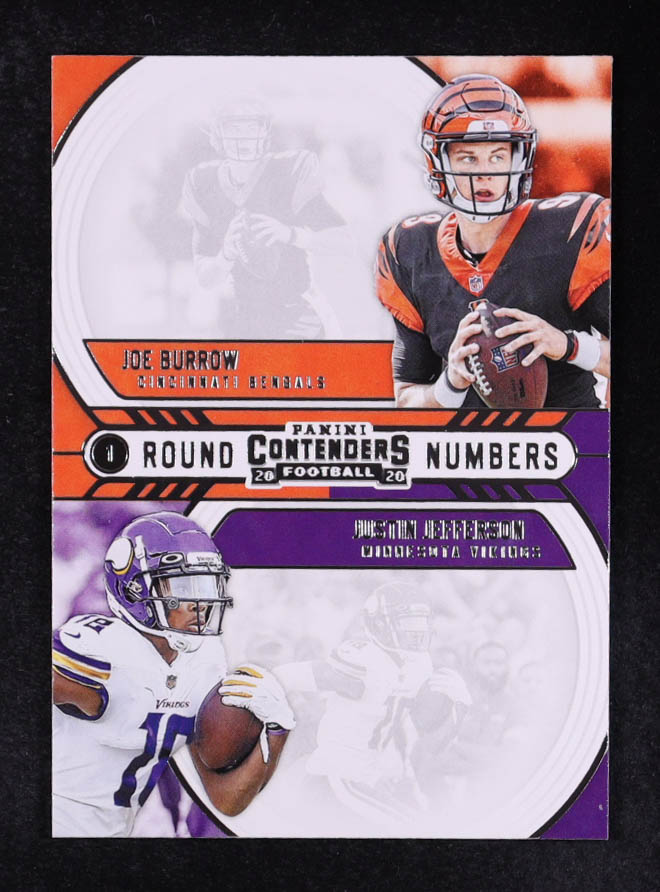 Joe Burrow / Justin Jefferson 2020 Panini Contenders Round Numbers #20 RC at PristineAuction.com Joe Burrow / Justin Jefferson 2020 Panini Contenders Round Numbers #20 RC at PristineAuction.com
