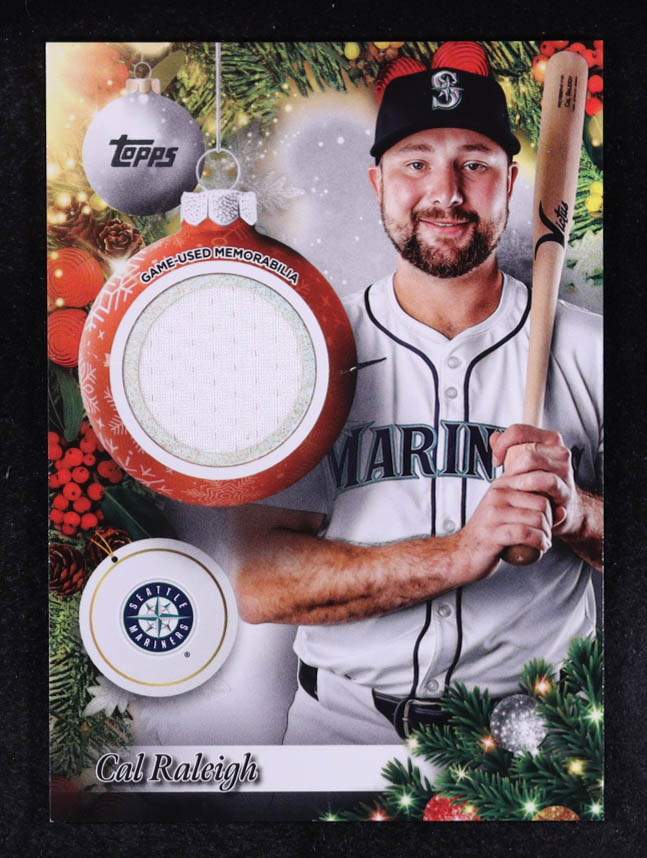 Cal Raleigh 2025 Topps Holiday Player Relics #PRCR at PristineAuction.com Cal Raleigh 2025 Topps Holiday Player Relics #PRCR at PristineAuction.com