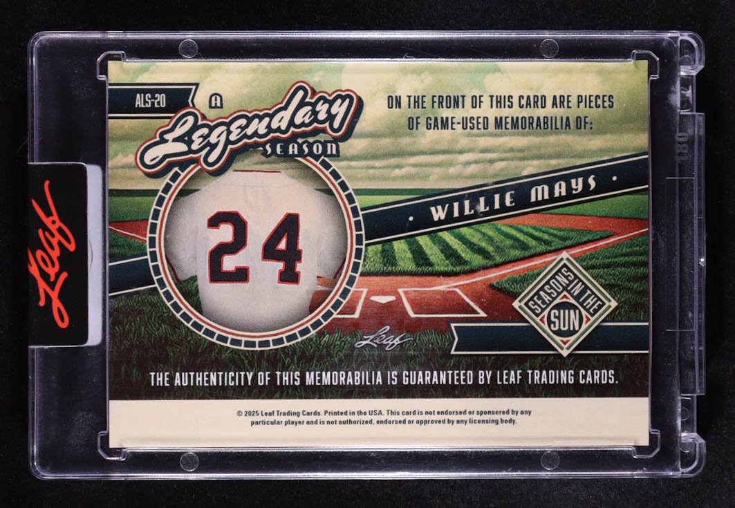Willie Mays 2025 Leaf Seasons In the Sun A Legendary Season Crystal Rainbow #ALS20 #08/10 at PristineAuction.com Willie Mays 2025 Leaf Seasons In the Sun A Legendary Season Crystal Rainbow #ALS20 #08/10 at PristineAuction.com