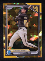 Ethan Salas 2024 Bowman Chrome Draft Sapphire Gold Refractors #BDC140 #09/50 RC at PristineAuction.com