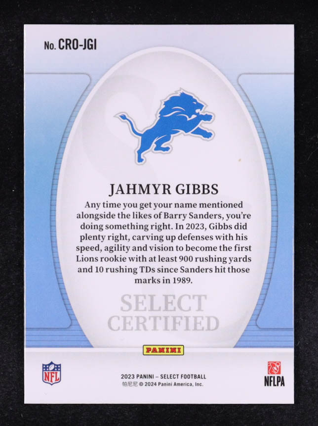 Jahmyr Gibbs 2023 Select Select Certified Rookies #16 RC at PristineAuction.com Jahmyr Gibbs 2023 Select Select Certified Rookies #16 RC at PristineAuction.com