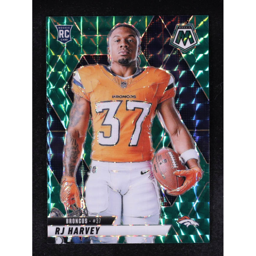 RJ Harvey 2025 Panini Mosaic Mosaic Green #284 VAR RC at PristineAuction.com
