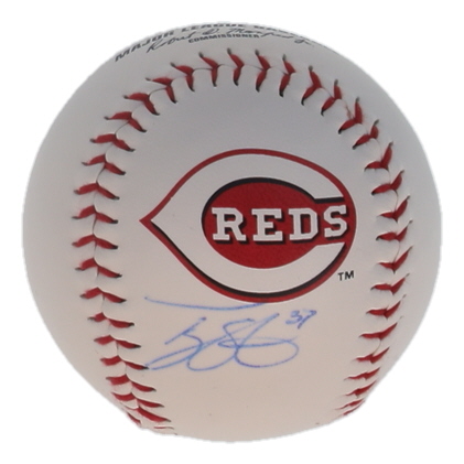 Tyler Stephenson Signed OML Reds Logo Baseball (Playball Ink) at PristineAuction.com Tyler Stephenson Signed OML Reds Logo Baseball (Playball Ink) at PristineAuction.com