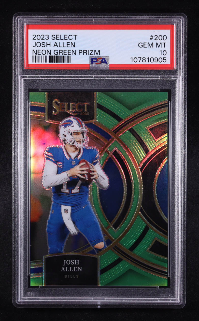 Josh Allen 2023 Select Prizm Neon Green #200 #28/49 (PSA 10) at PristineAuction.com Josh Allen 2023 Select Prizm Neon Green #200 #28/49 (PSA 10) at PristineAuction.com