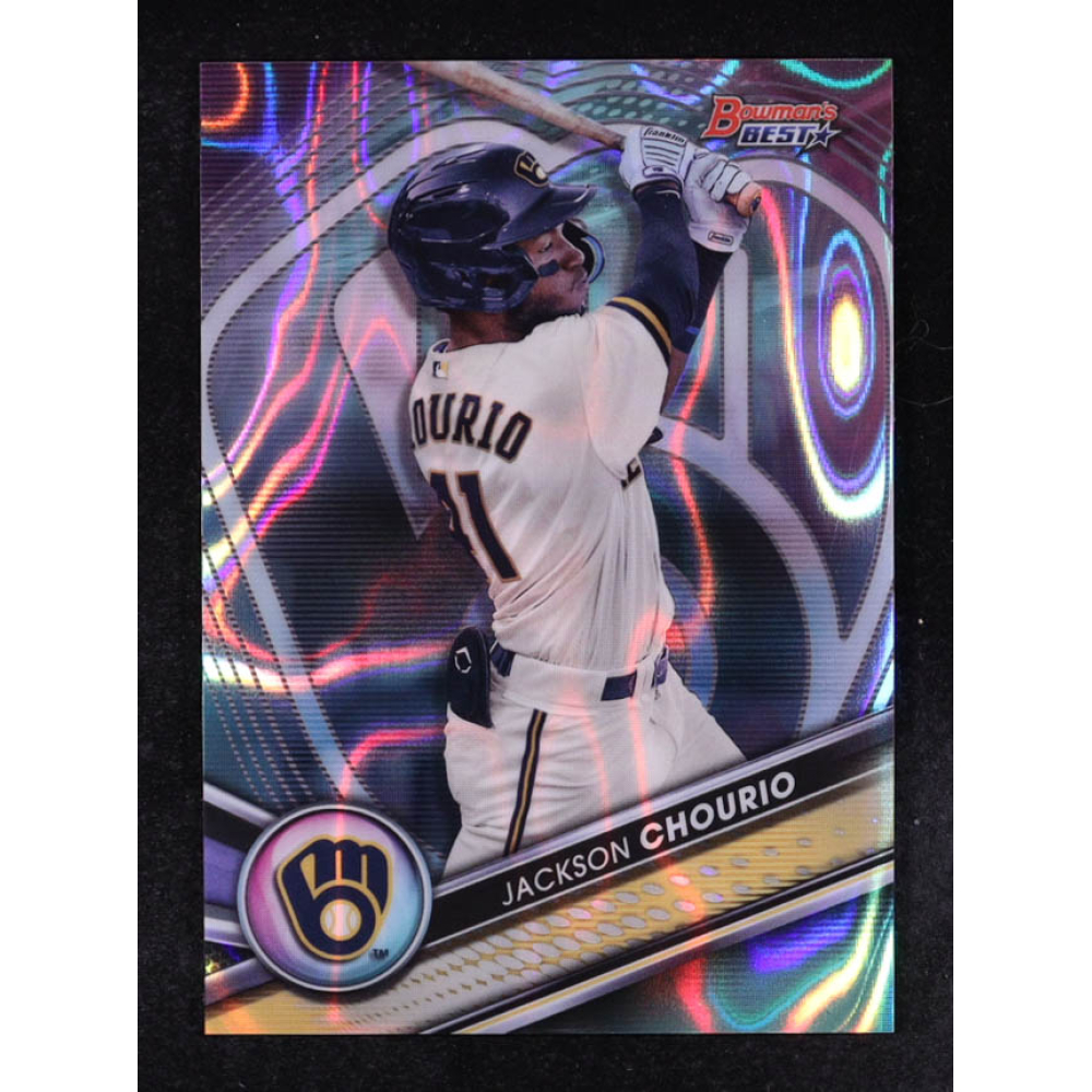 Jackson Chourio 2022 Bowman's Best Top Prospects Aqua Lava Refractors #TP19 #188/199 RC at PristineAuction.com