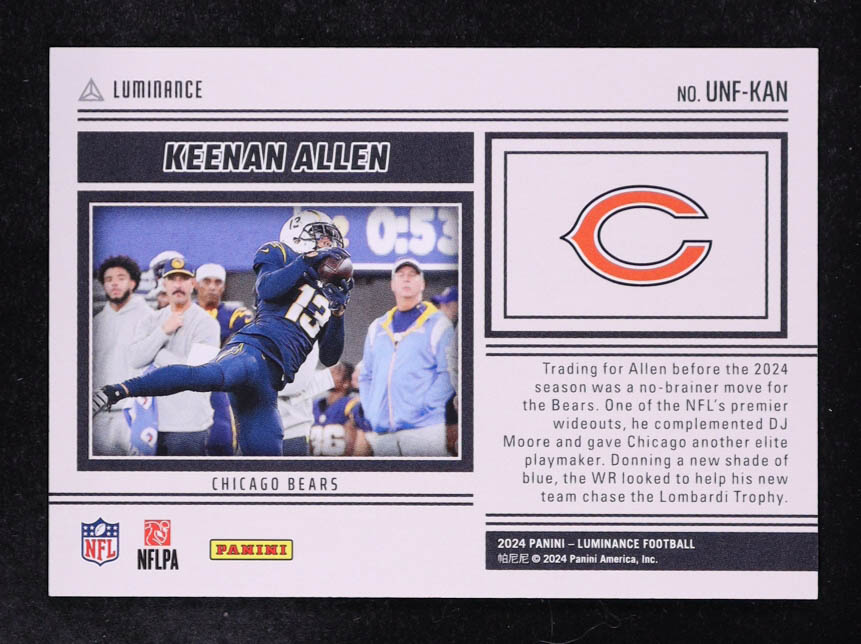 Keenan Allen 2024 Panini Luminance Unforgettable Blue #11 #09/50 at PristineAuction.com Keenan Allen 2024 Panini Luminance Unforgettable Blue #11 #09/50 at PristineAuction.com