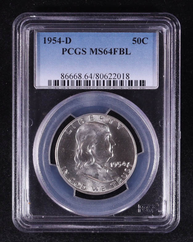 1954-D Franklin Half Dollar (PCGS MS64FBL) at PristineAuction.com 1954-D Franklin Half Dollar (PCGS MS64FBL) at PristineAuction.com