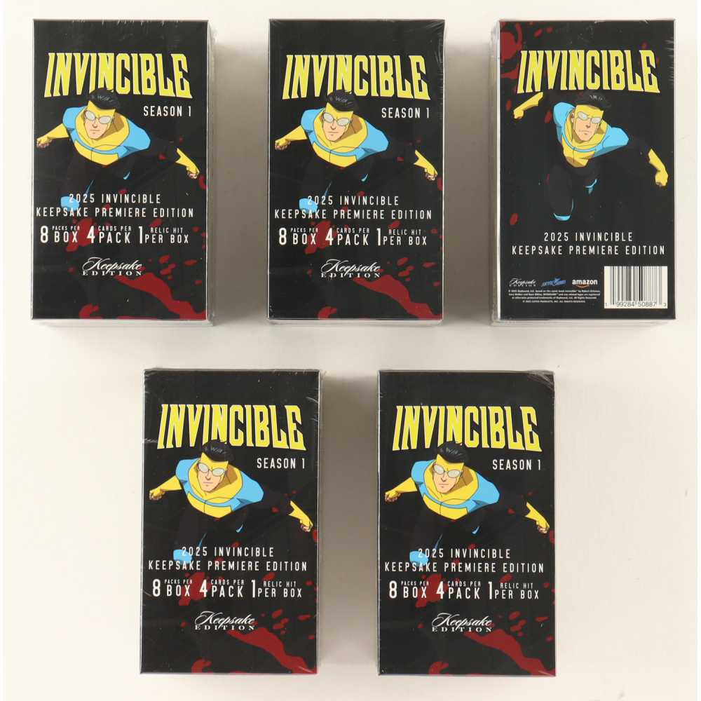 2025 Invincible Season 1 Keepsake Premiere Blaster 8 Pack Box (Lot of 5) at PristineAuction.com