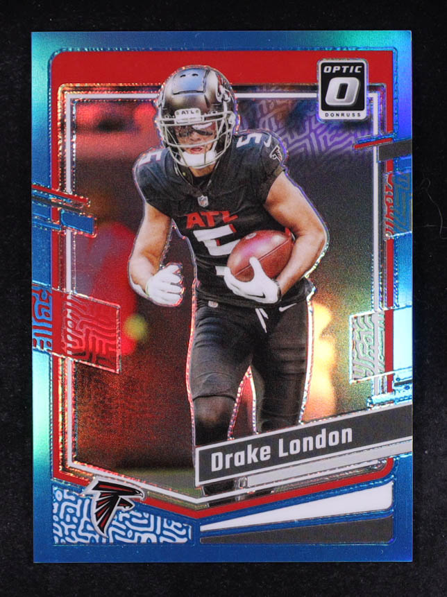 Drake London 2023 Donruss Optic Aqua #10 #205/299 at PristineAuction.com Drake London 2023 Donruss Optic Aqua #10 #205/299 at PristineAuction.com