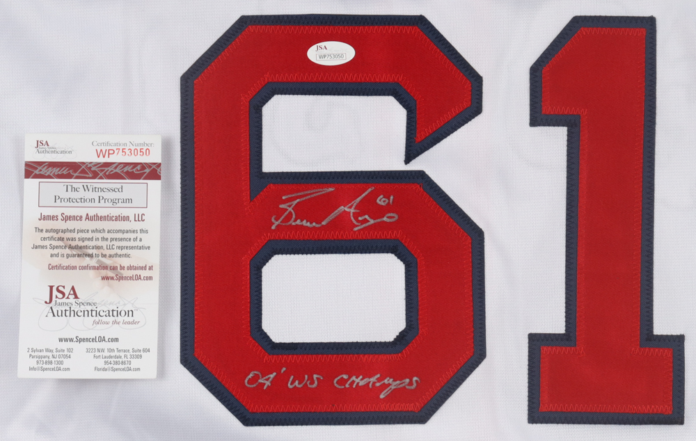 Bronson Arroyo Signed Jersey Inscribed "04 WS Champs" (JSA) at PristineAuction.com Bronson Arroyo Signed Jersey Inscribed "04 WS Champs" (JSA) at PristineAuction.com